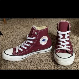 Maroon High Top Converse Barely Worn